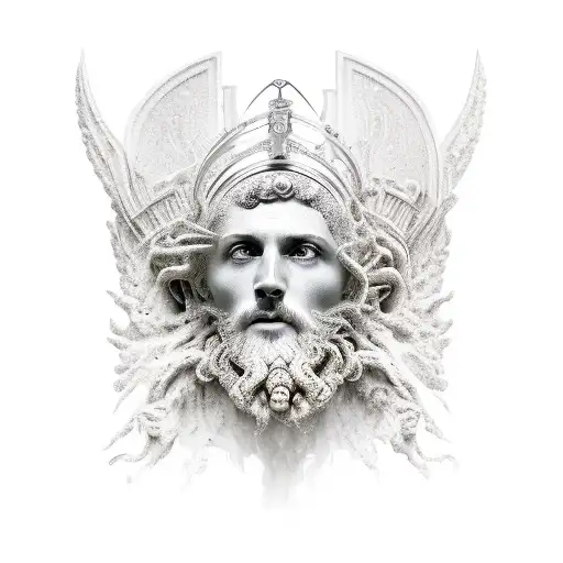 Greek Statue Holding A Melting Crown