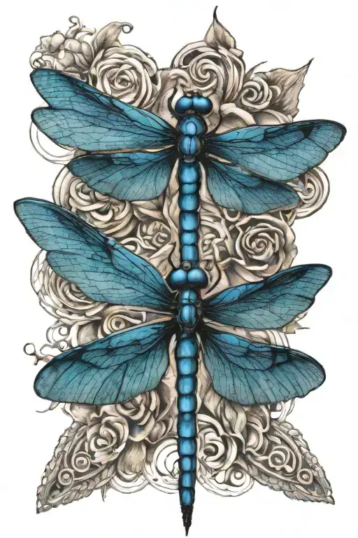 Electric Blue Dragonfly Thin Wings