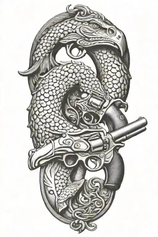 Don't Tread On Me Flintlock Pistols Crossing Each Other