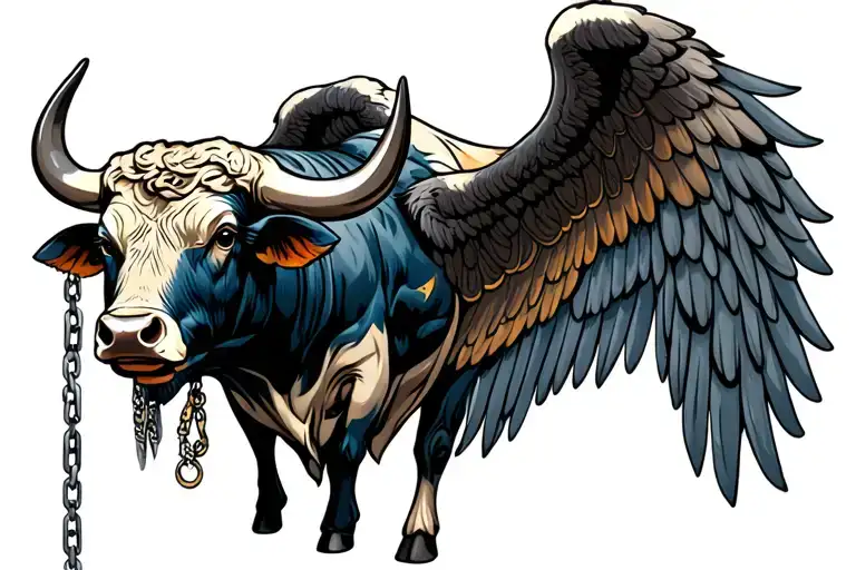 Bull And Wings And Chain