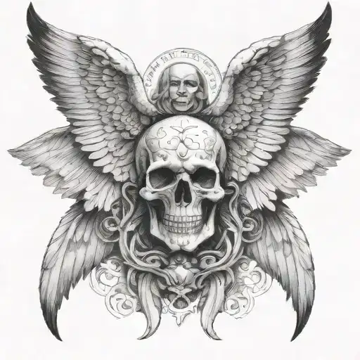 A Gatekeeper Angel Of Death Protecting A Family Symbolizing Strength And Love