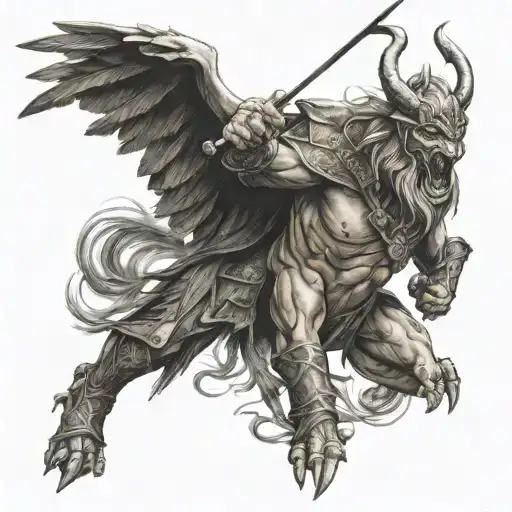 Norse Woad Warrior Battle Cry With Axe And Griffon