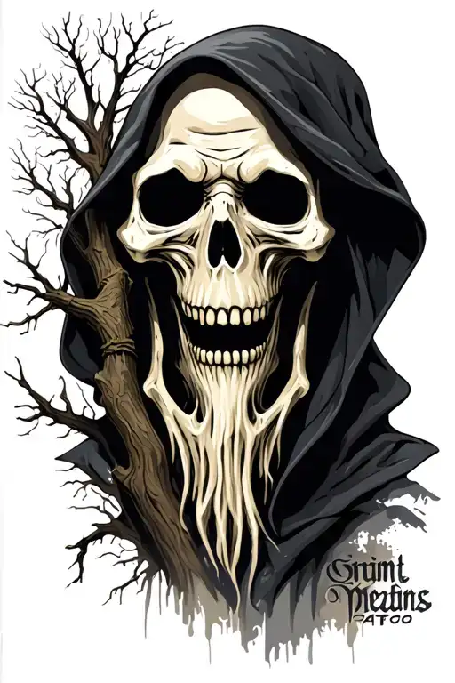 Grim Reaper Trees Background Looking