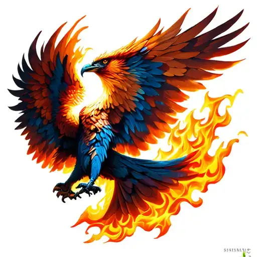 Phoenix Rising From Flames