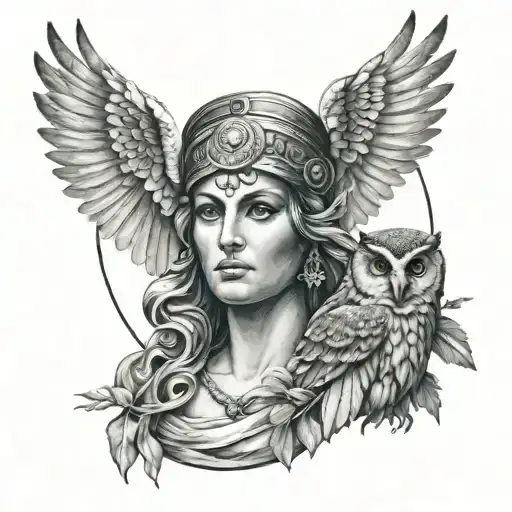 Goddess Athena With Owl
