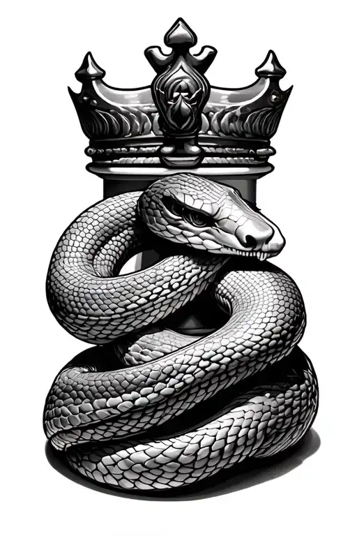 King Chess Piece W Two Headed Snake Wrapped