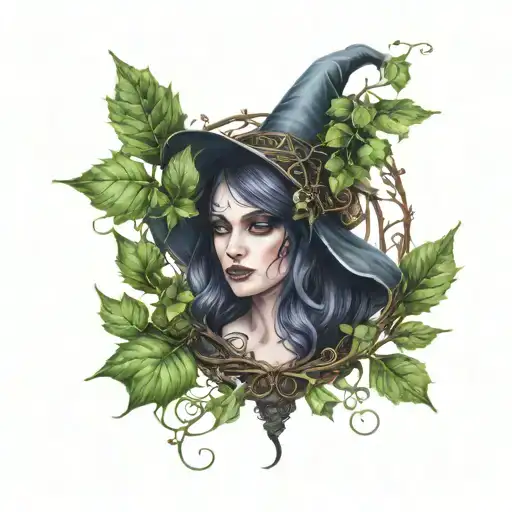 Witchy Sleeve That Incorperates Nature And Ivy