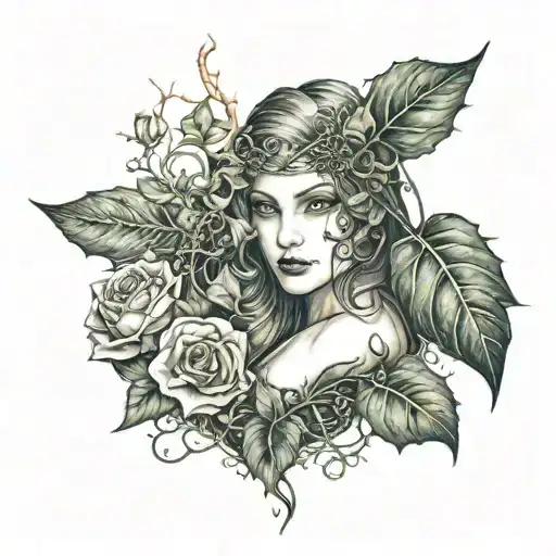 Witchy Thigh Sleeve That Incorperates Nature And Ivy