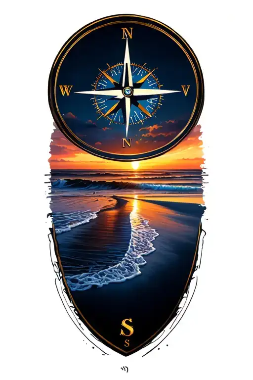 Compass Row And Beach Sunset Sky
