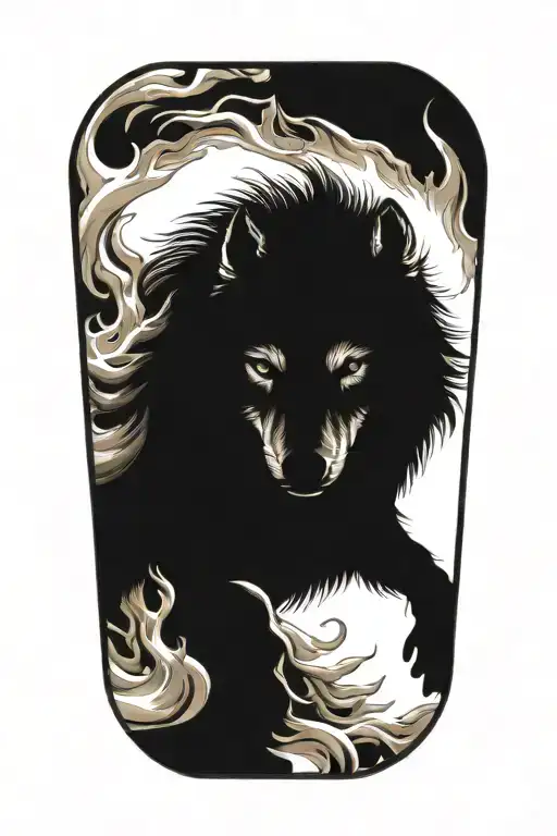 Wolf Fire Flames Left Arm