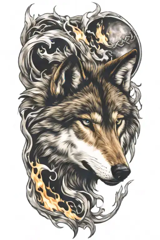 Wolf Fire Flames All