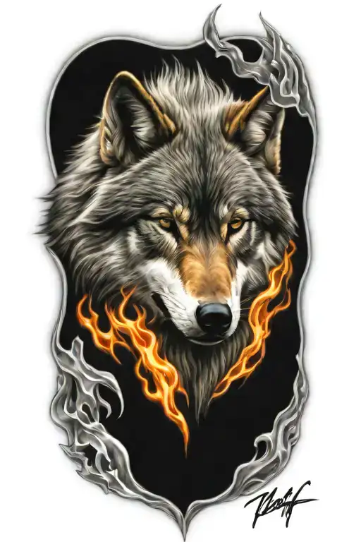 Wolf Fire Flames All
