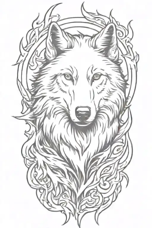 Wolf Fire Flames All