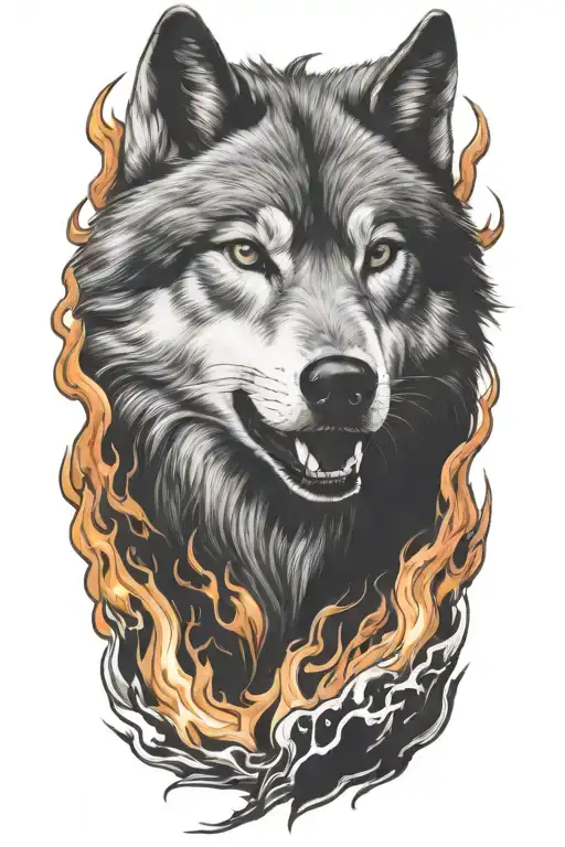 Wolf Fire Flames All