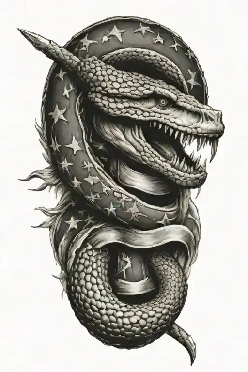 Don't Tread On Me Flag Using Pistols