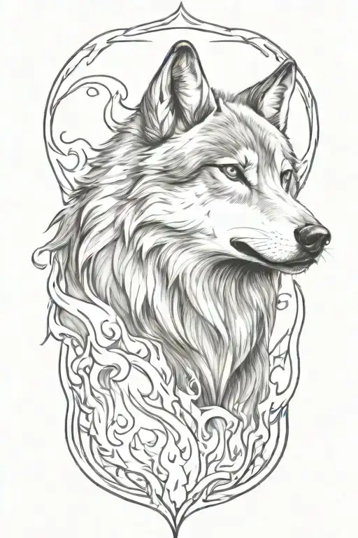 Wolf Fire Flames All