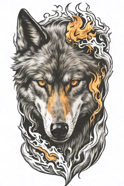 Wolf Fire Flames All