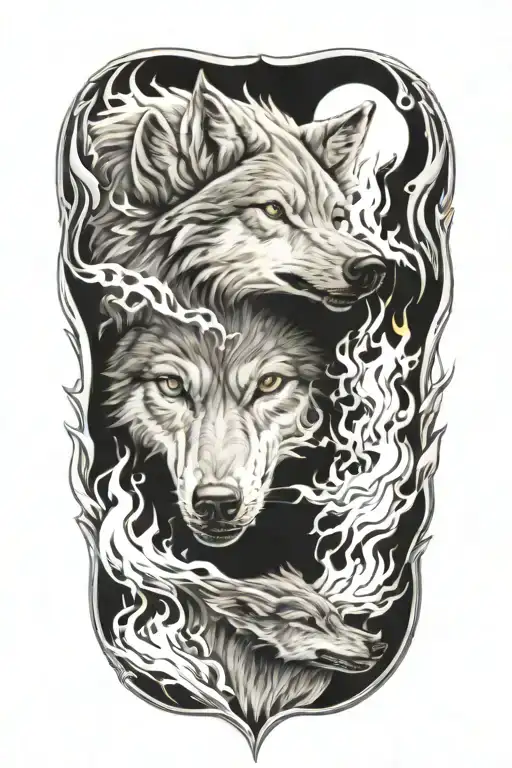 Wolf Fire Flames All