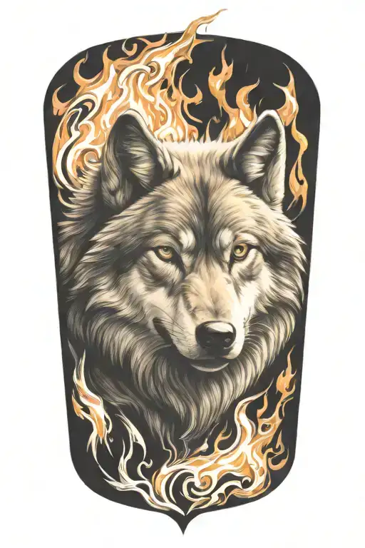 Wolf Fire Flames
