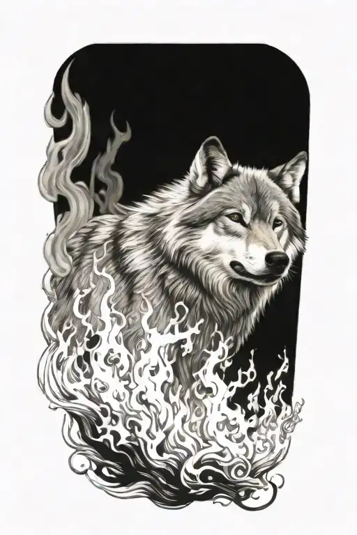 Wolf Fire Flames