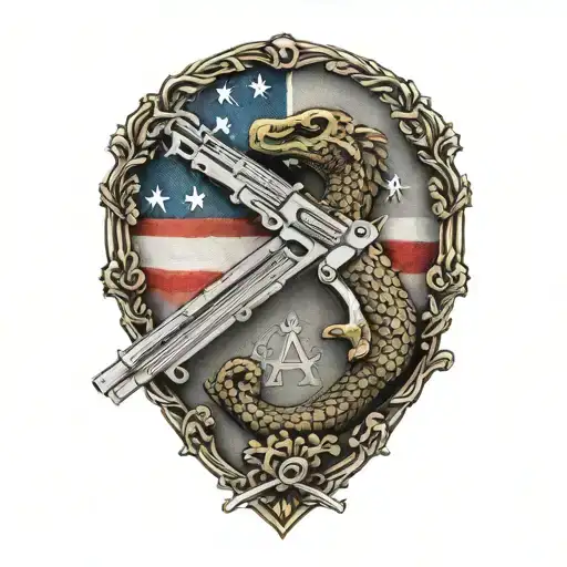 Gadsden Flag Made Of Pistols