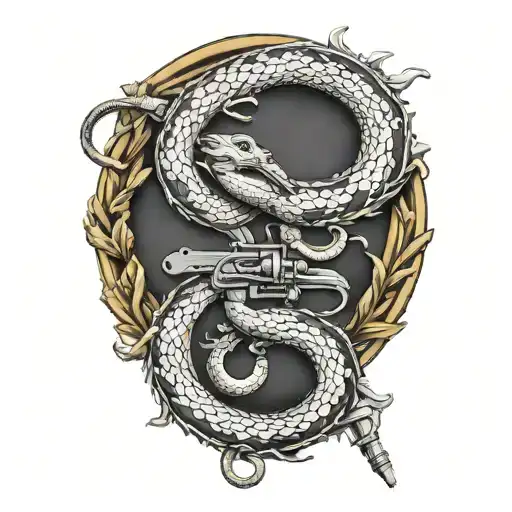 Gadsden Flag Snake Flintlock Pistols