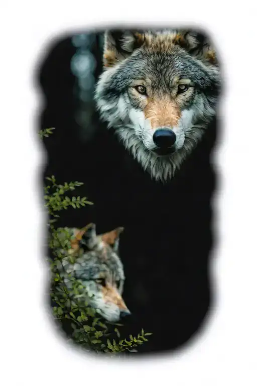 Wolf Blue Eyes Forest Landscape