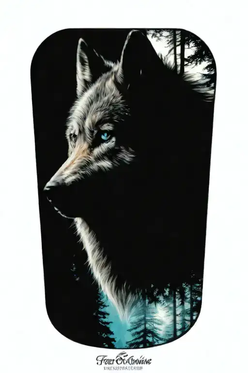 Wolf Blue Eyes Forest Landscape