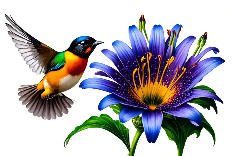 Daisy And Lily With Baby Bird Flying