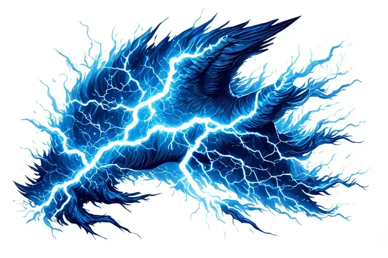 Negative Space Evergrees With Lightning