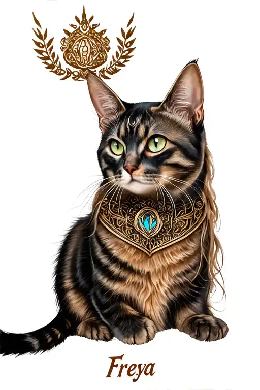 Goddess Freya With Cat