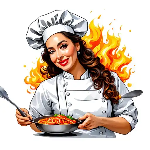 Lady Chef Cooking Up A Storm