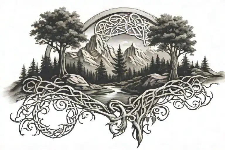 Celtic Mountain With Trees