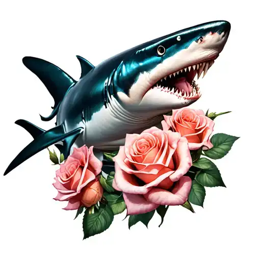 Shark And Roses