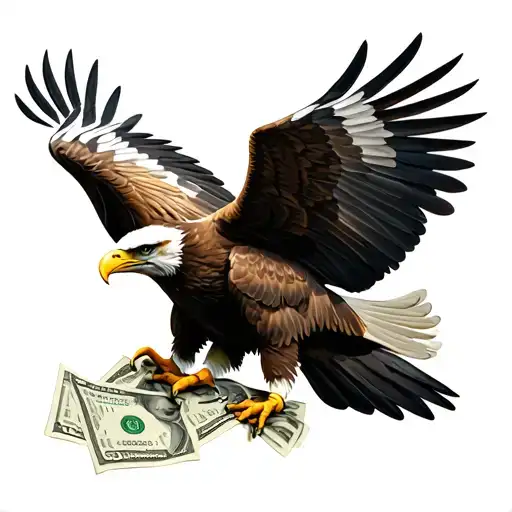 Money And Eagle Perched