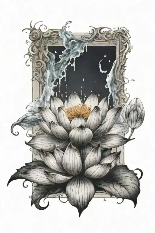 A Lotus Flower Falling With Percy Jackson Theme And The Word Amygdala