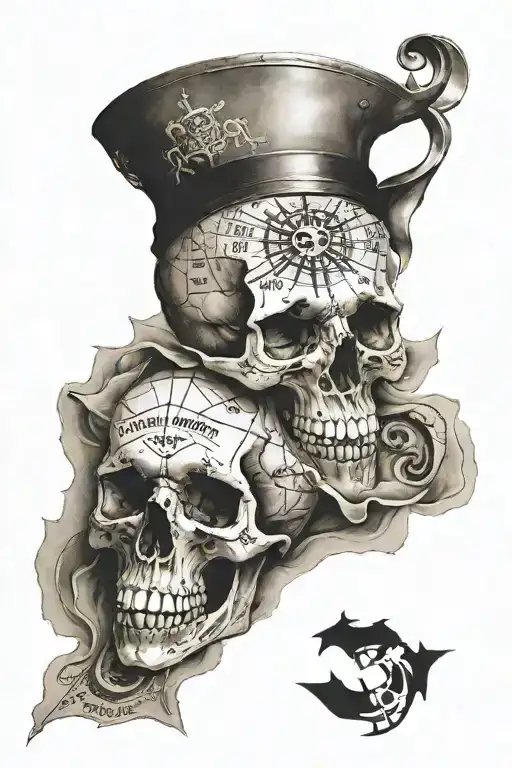 Ole Treasure Map With Skull