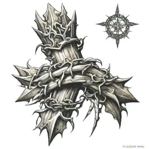 Cross With Crown Of Thorns