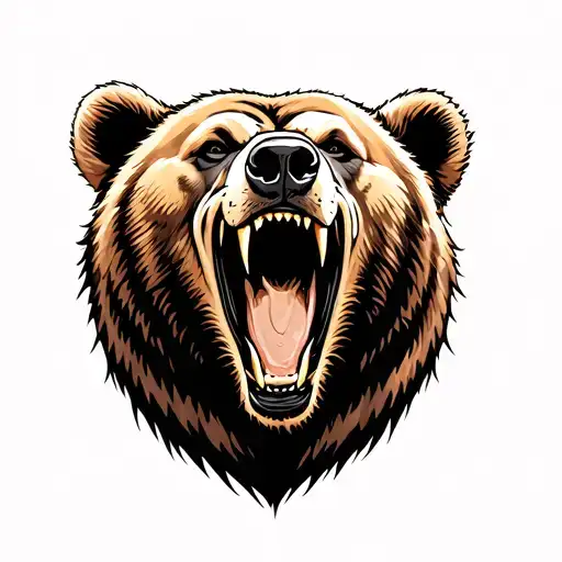 Snarling Bear Head