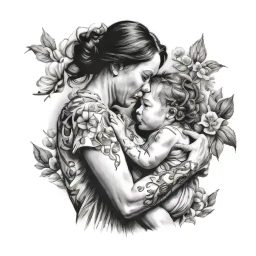 Mother Holding Her Daughter