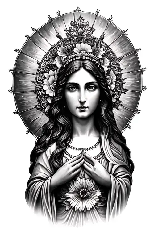 Black And Grey Virgen Y Paloma