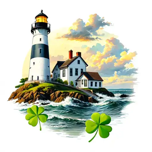 Lighthouse And Clovers