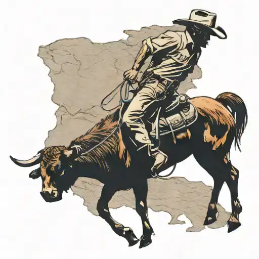 Tennessee State Outline With A Silhouette Of A Cowboy Roping A Steer In The Background