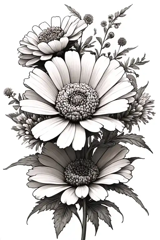 Marigold And Cosmos Flowers