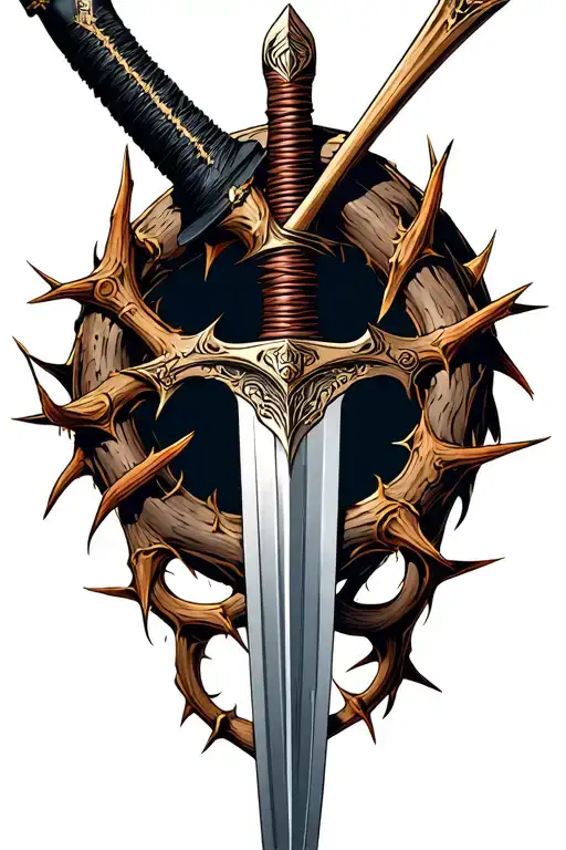 Sword With Thorns Intertwined