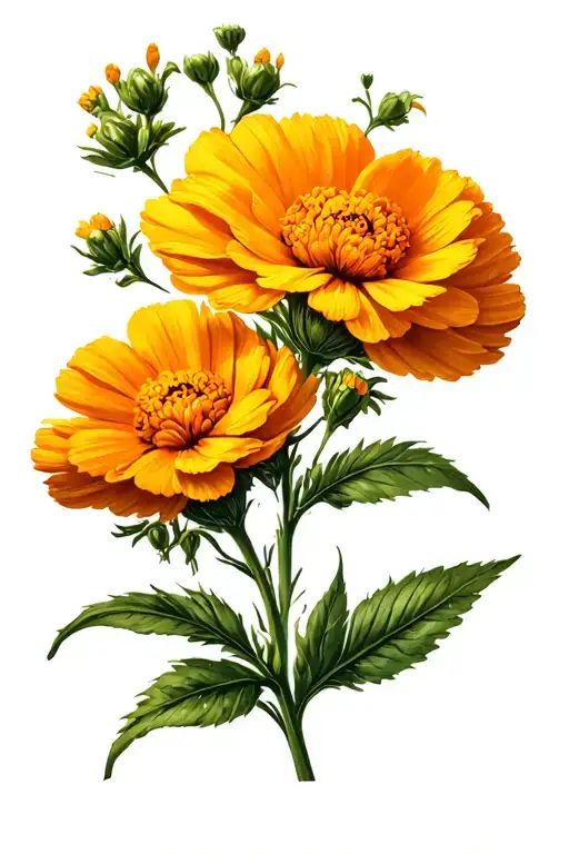 Marigold And Cosmo Flower