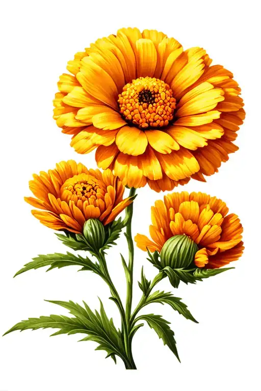 Marigold And Cosmo Flower