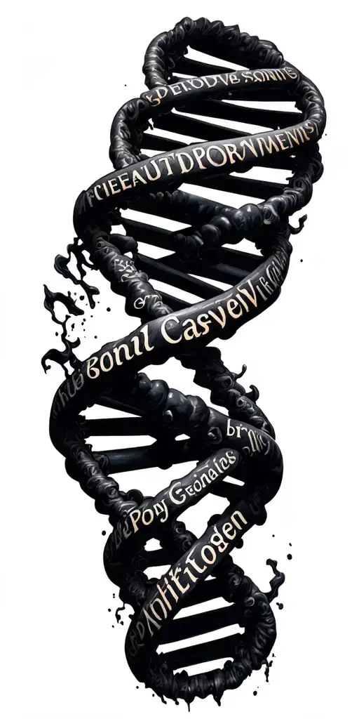 Dna Double Helix Made Of Words Power Posion Pain Joy Royalty Loyalty