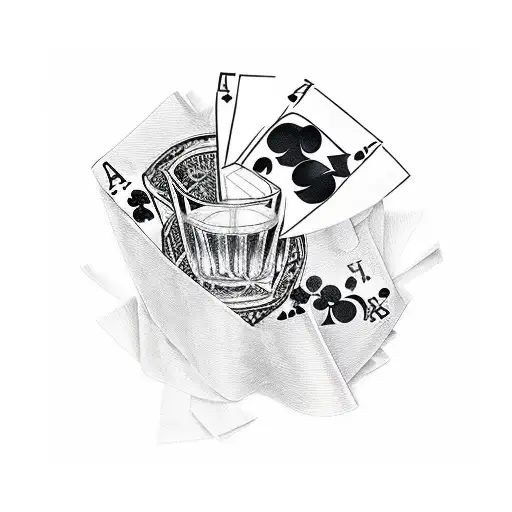 Poker &Whiskey Glass & Music