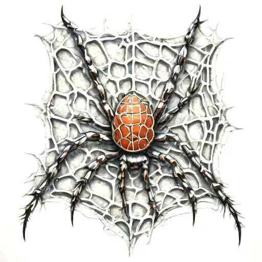 Spider With Webs Surrounding